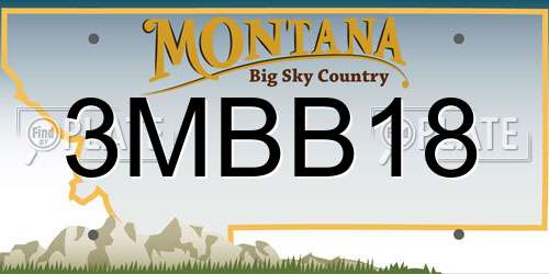 3MBB18 Montana License Plate