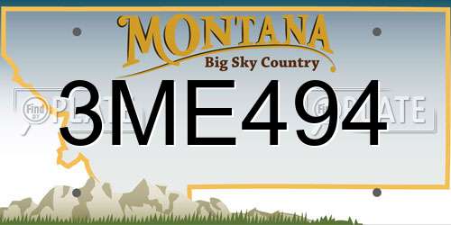3ME494 Montana License Plate