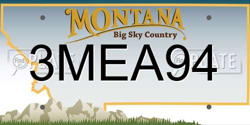 3MEA94 Montana License Plate