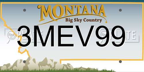 3MEV99 Montana License Plate