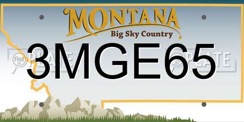 3MGE65 Montana License Plate