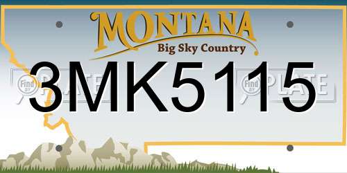 3MK5115 Montana License Plate
