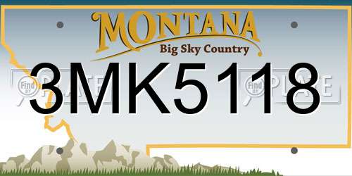 3MK5118 Montana License Plate