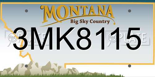 3MK8115 Montana License Plate
