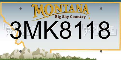 3MK8118 Montana License Plate