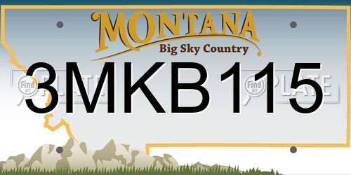 3MKB115 Montana License Plate