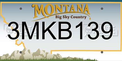 3MKB139 Montana License Plate