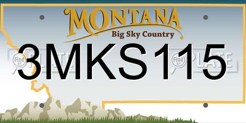 3MKS115 Montana License Plate