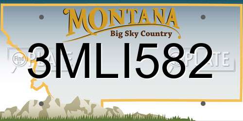3MLI582 Montana License Plate
