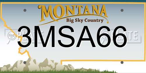 3MSA66 Montana License Plate
