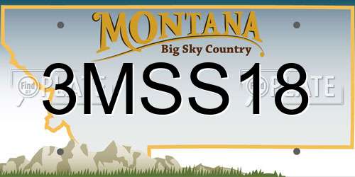 3MSS18 Montana License Plate