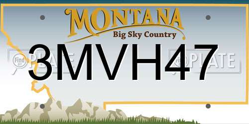 3MVH47 Montana License Plate