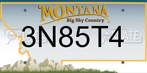 3N85T4 Montana License Plate