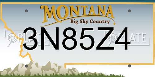 3N85Z4 Montana License Plate