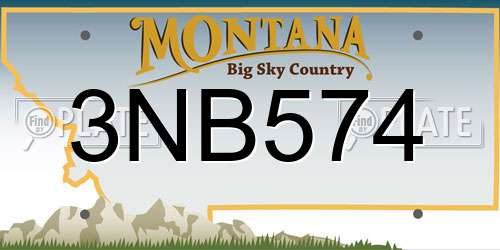 3NB574 Montana License Plate