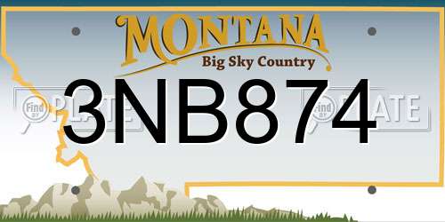 3NB874 Montana License Plate