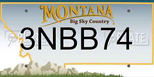 3NBB74 Montana License Plate