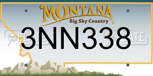 3NN338 Montana License Plate