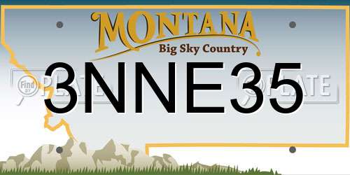 3NNE35 Montana License Plate