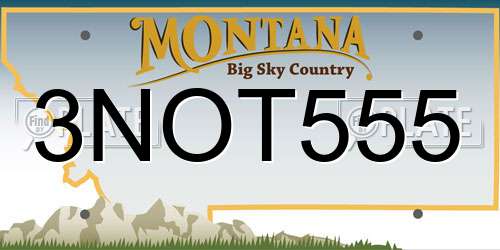 3NOT555 Montana License Plate