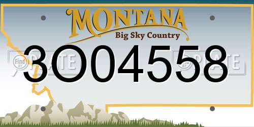 3O04558 Montana License Plate