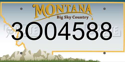 3O04588 Montana License Plate