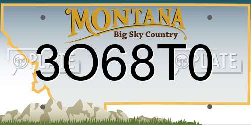 3O68T0 Montana License Plate