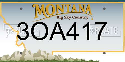 3OA417 Montana License Plate