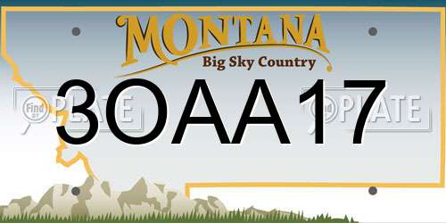 3OAA17 Montana License Plate