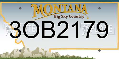 3OB2179 Montana License Plate