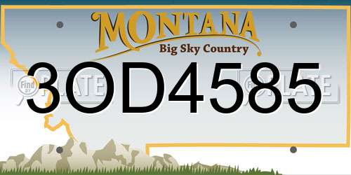3OD4585 Montana License Plate