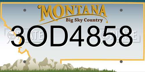 3OD4858 Montana License Plate