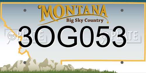 3OG053 Montana License Plate