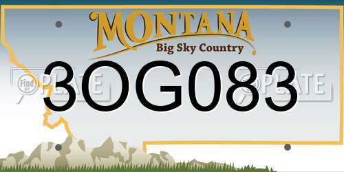 3OG083 Montana License Plate