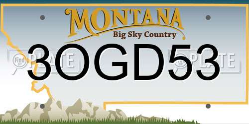 3OGD53 Montana License Plate