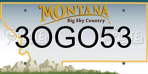 3OGO53 Montana License Plate