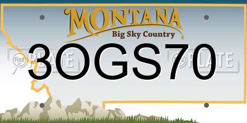 3OGS70 Montana License Plate