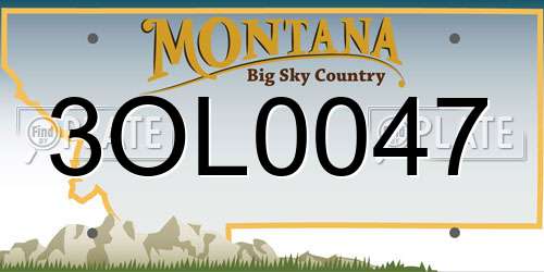 3OL0047 Montana License Plate