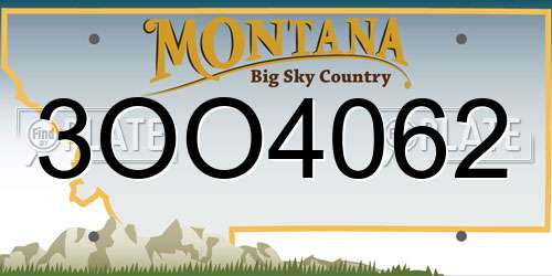 3OO4062 Montana License Plate