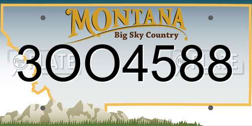 3OO4588 Montana License Plate