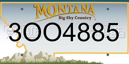 3OO4885 Montana License Plate