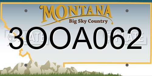 3OOA062 Montana License Plate
