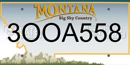 3OOA558 Montana License Plate