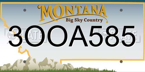 3OOA585 Montana License Plate