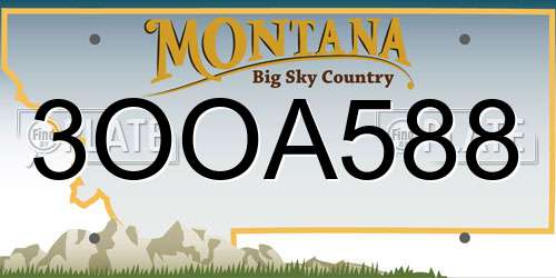 3OOA588 Montana License Plate