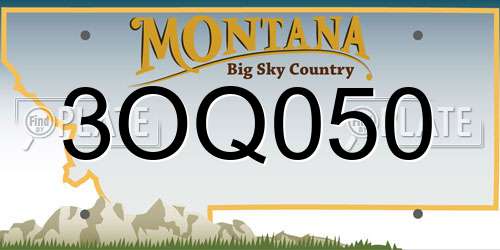 3OQ050 Montana License Plate