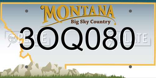 3OQ080 Montana License Plate