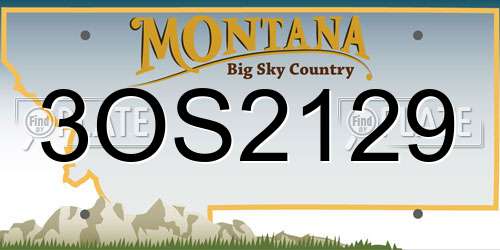 3OS2129 Montana License Plate