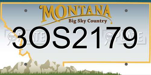 3OS2179 Montana License Plate