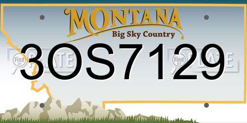 3OS7129 Montana License Plate